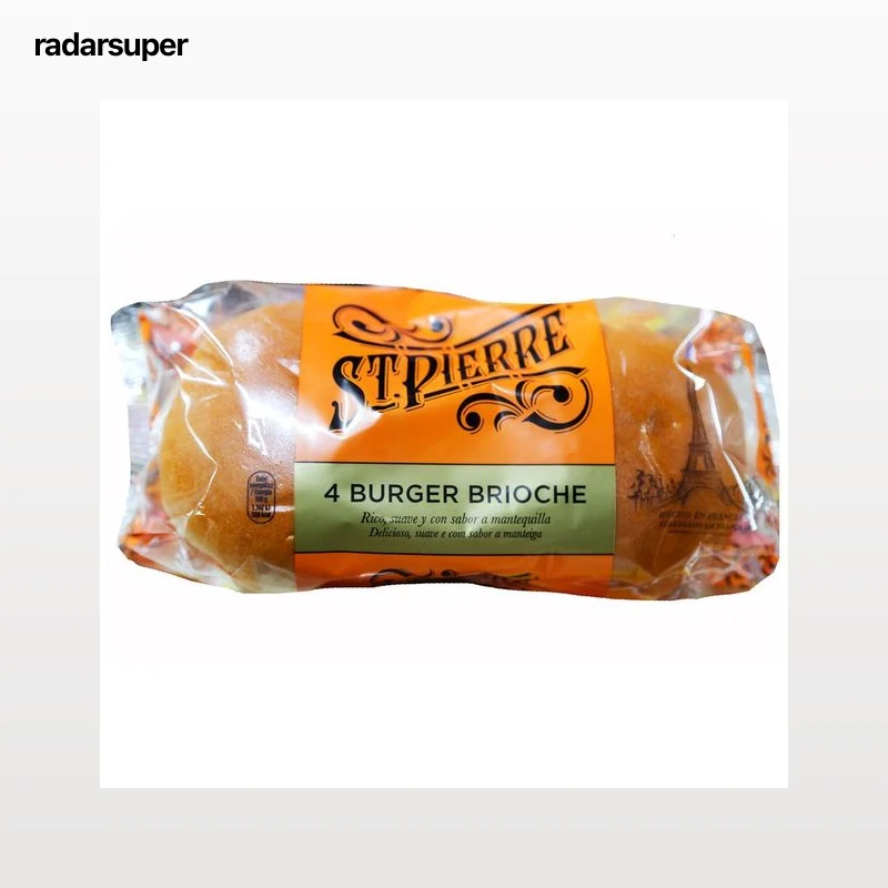 ST. PIERRE Pan de hamburguesa brioche 4 uds 250 g.