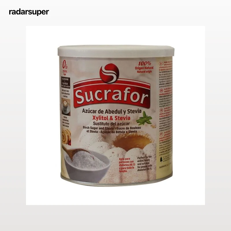 SUCRAFOR Edulcorante a base de Xilitol (Azúcar de Abedul) y Stevia 500 g.