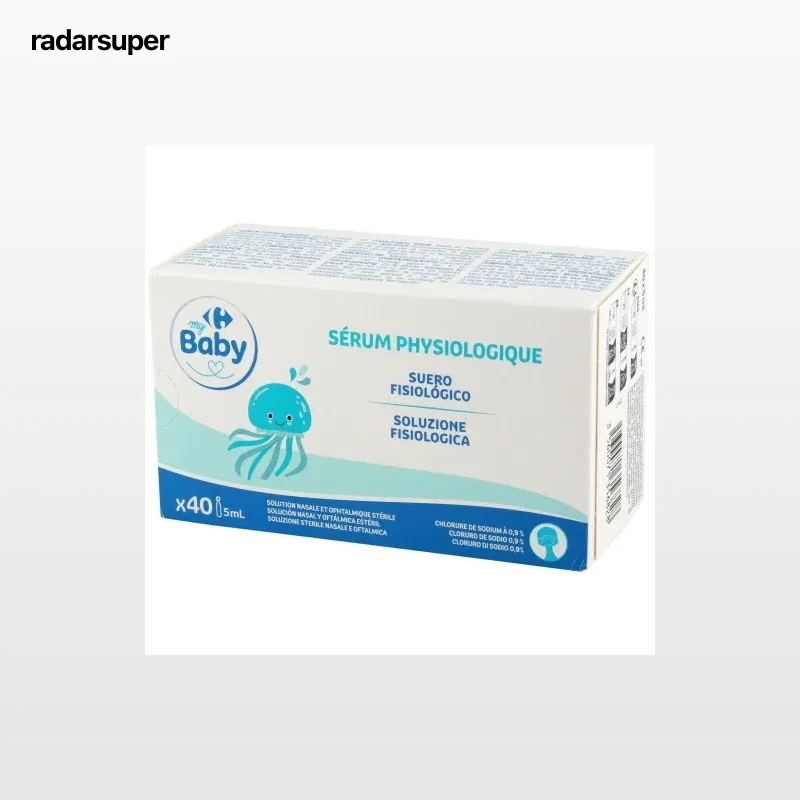 Suero fisiológico My Carrefour Baby pack de 40 unidades de 5 ml.