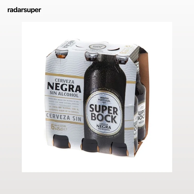 SUPER BOCK  Cerveza negra sin alcohol pack 6 uds. x 25 cl.