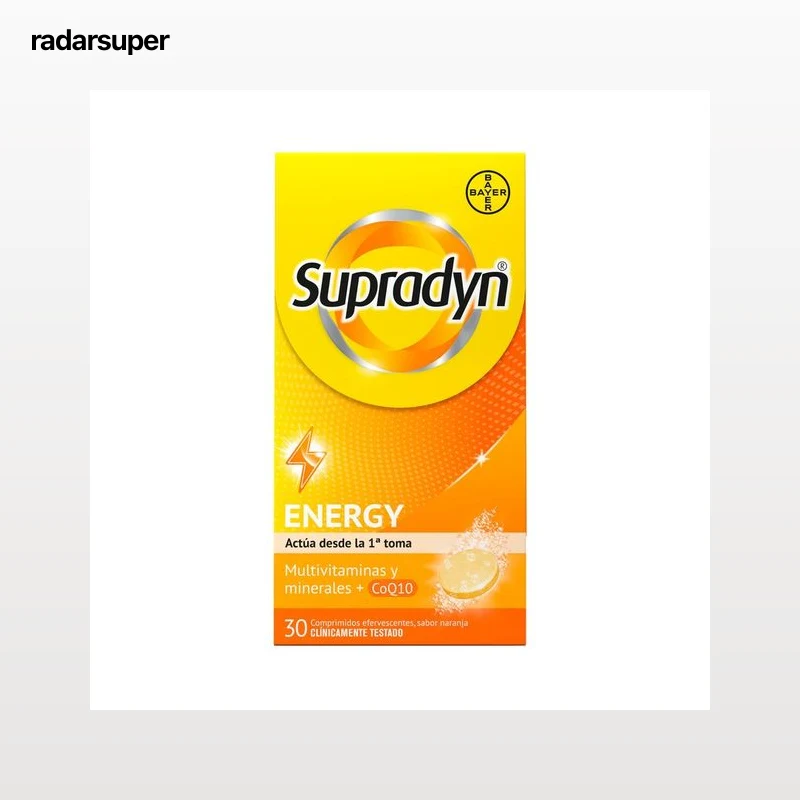 SUPRADYN Multivitamínico con minerales y coenzima Q10 en comprimidos efervescentes con sabor a naranja SUPRADYN Energy 30 uds.