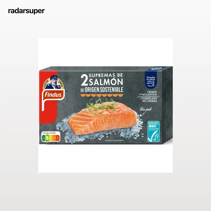 Supremas de salmón sin piel congelado Findus 200 g.