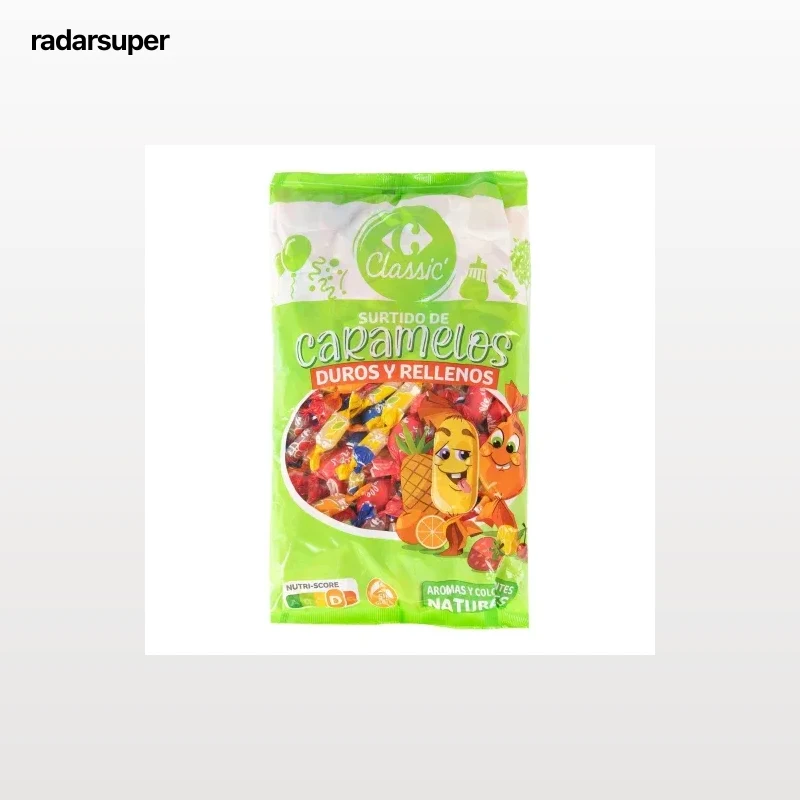 Surtido de caramelos duros y rellenos Carrefour Classic sin gluten 1 kg.