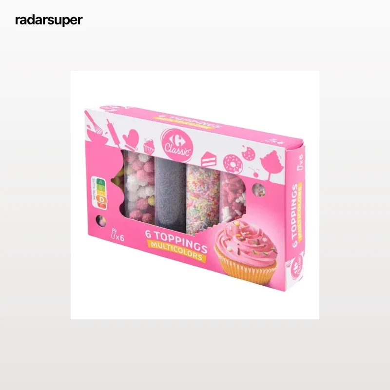 Surtido de toppings para repostería multicolors Carrefour Classic 150 g.