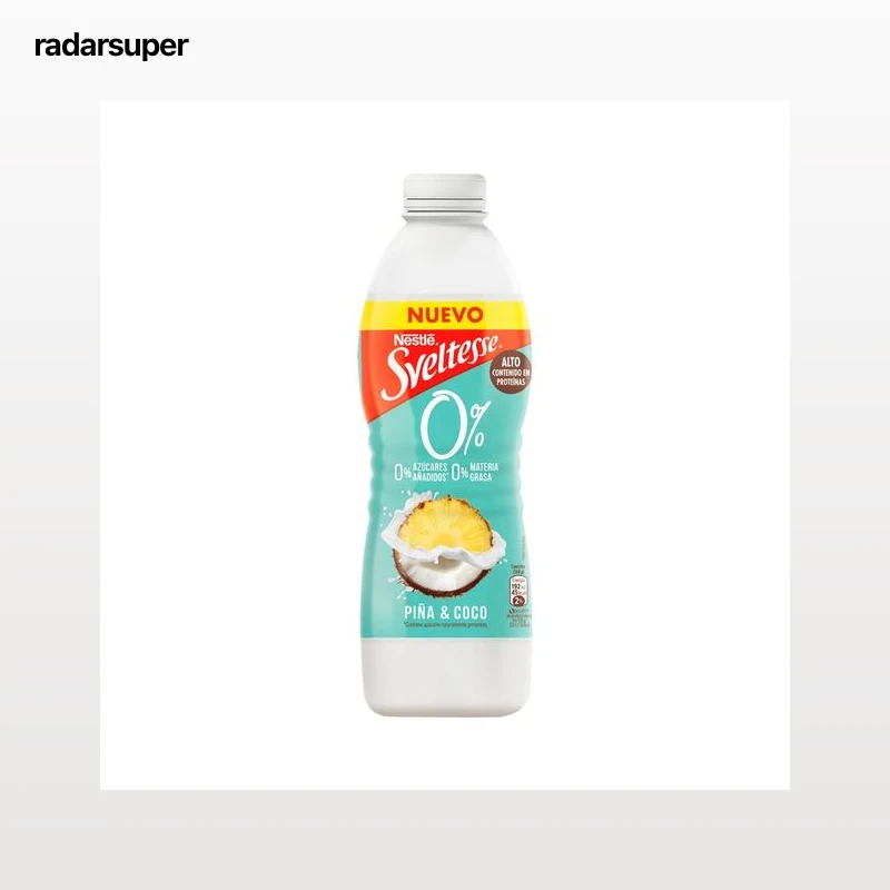 SVELTESSE 0% de Neslté Yogur líquido desnatado, sabor piña y coco 900 ml.