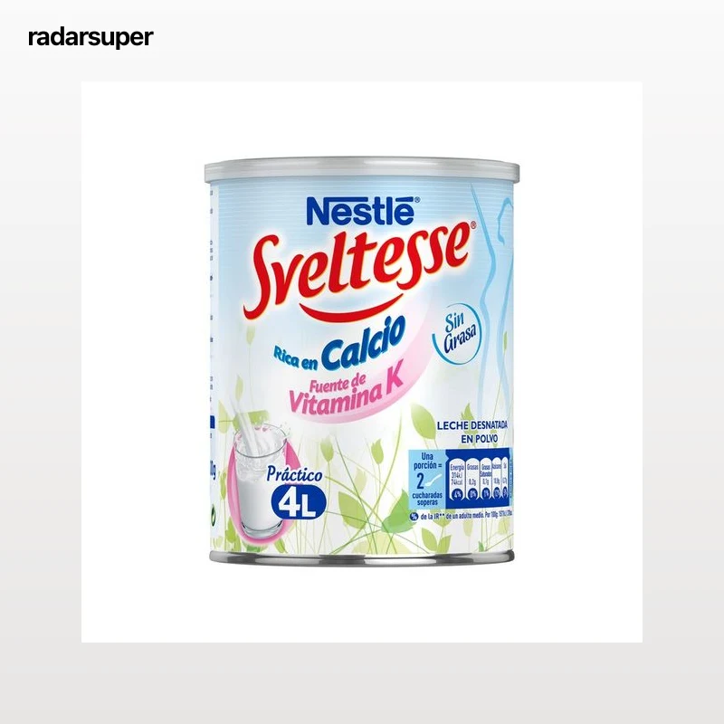 SVELTESSE Bote de leche desnatada en polvo con bifudus y calcio SVELTESSE de Nestlé 400 g.