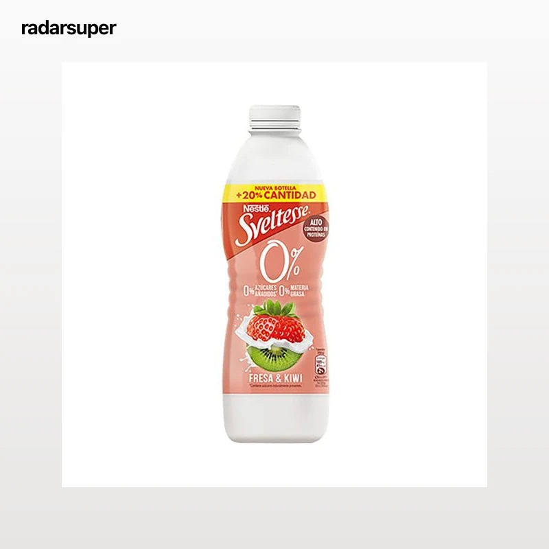 SVELTESSE Yogur líquido desnatado de fresa y kiwi con 0% azúcares añadidos 900 ml.