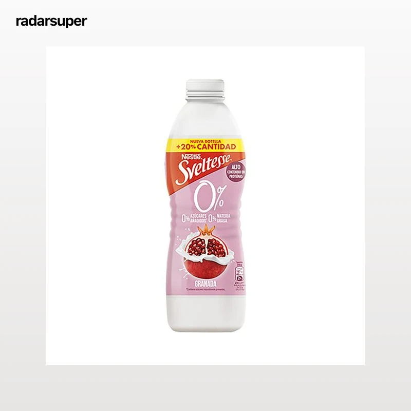 SVELTESSE Yogur líquido desnatado de granada con 0% azúcares añadidos 900 ml.