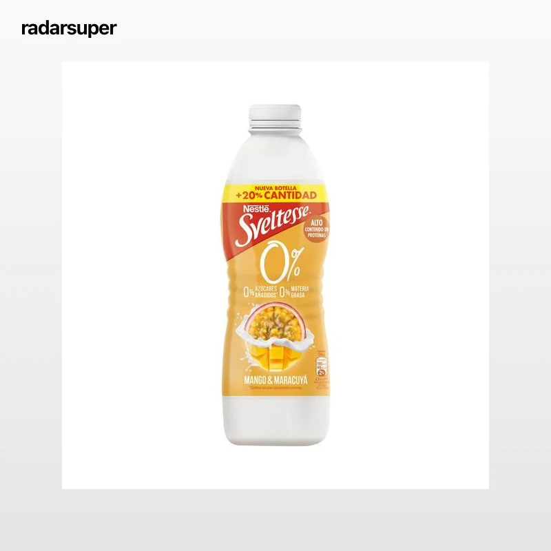 SVELTESSE Yogur líquido desnatado de mango y maracuyá con 0% azúcares añadidos 900 ml.