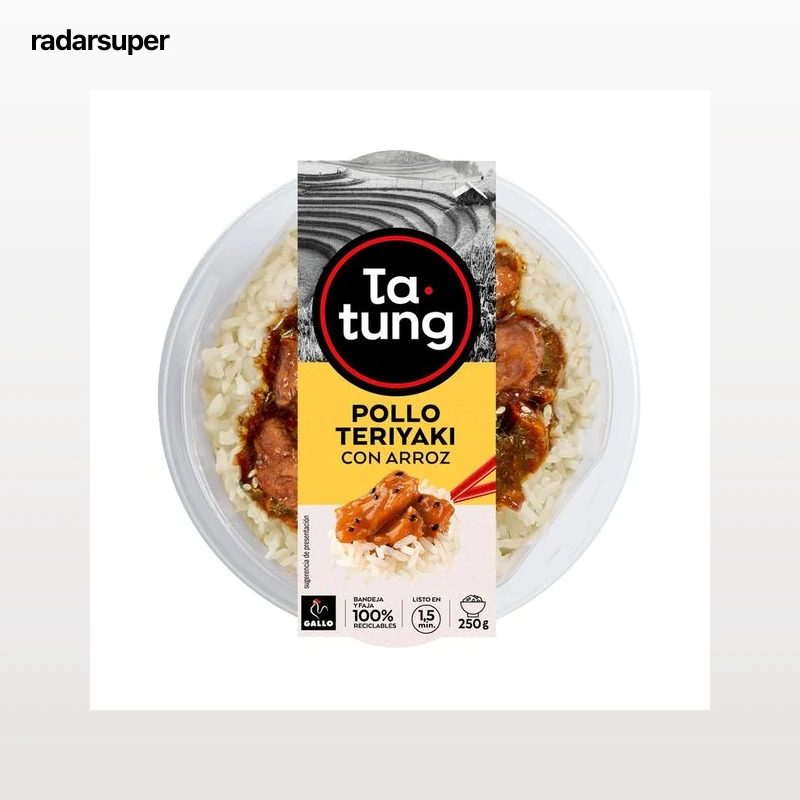 TA-TUNG Pollo teriyaki con arroz listo para calentar y comer 250 g.