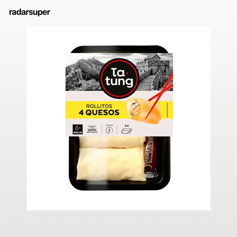 TA-TUNG Rollitos de primavera a los 4 quesos, listos para calentar y comer TA-TUNG 240 g.