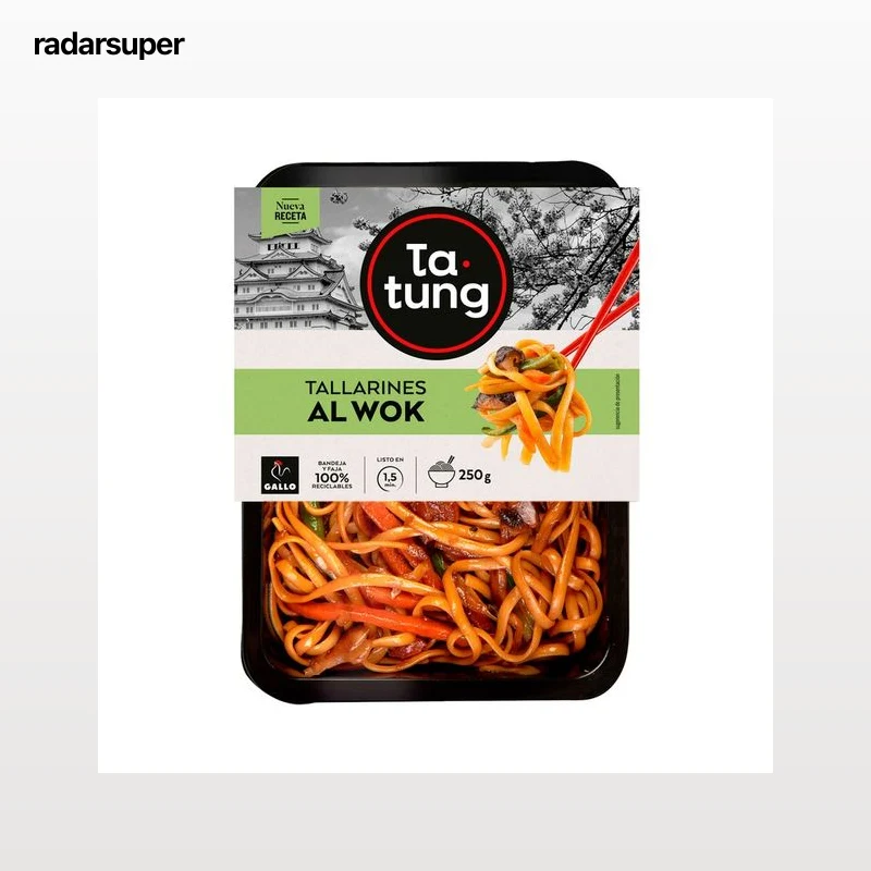 TA-TUNG Tallarines al wok, listos para calentar y comer 250 g.