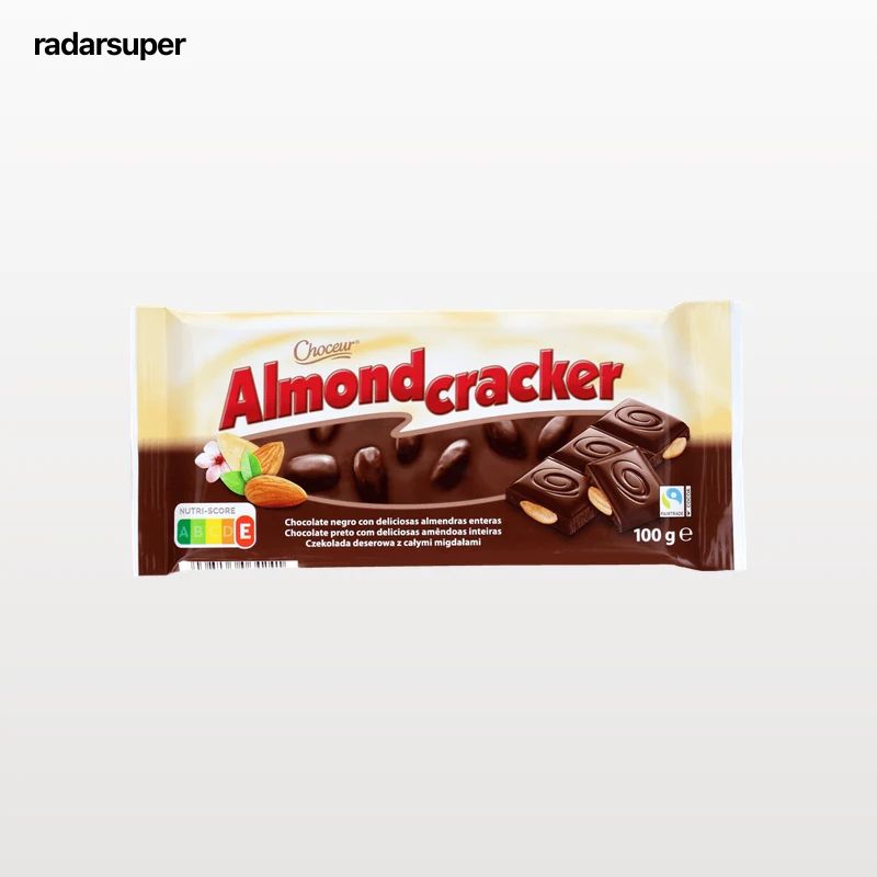 Tableta de chocolate negro con almendras enteras