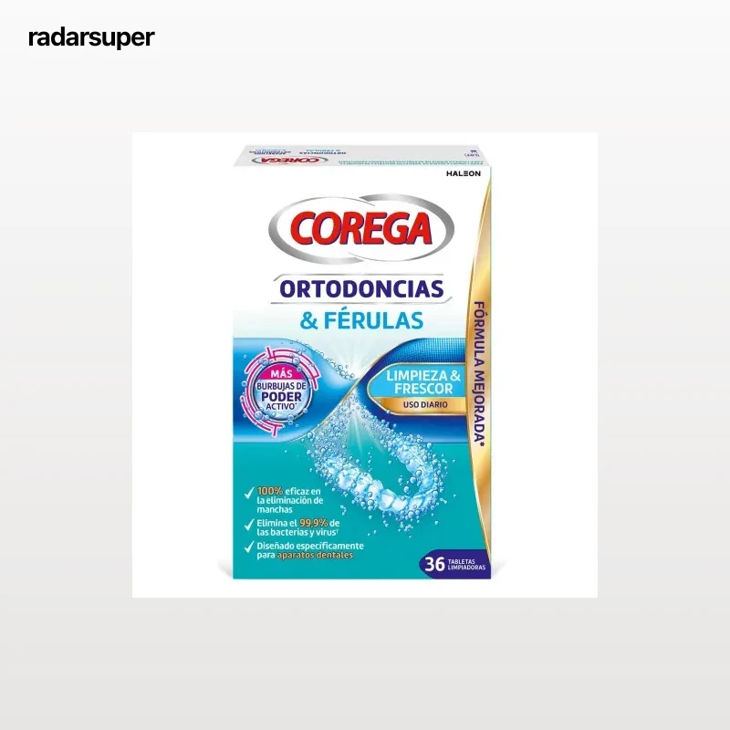 Tabletas limpiadoras para ortodoncias y férulas Corega 36 ud.