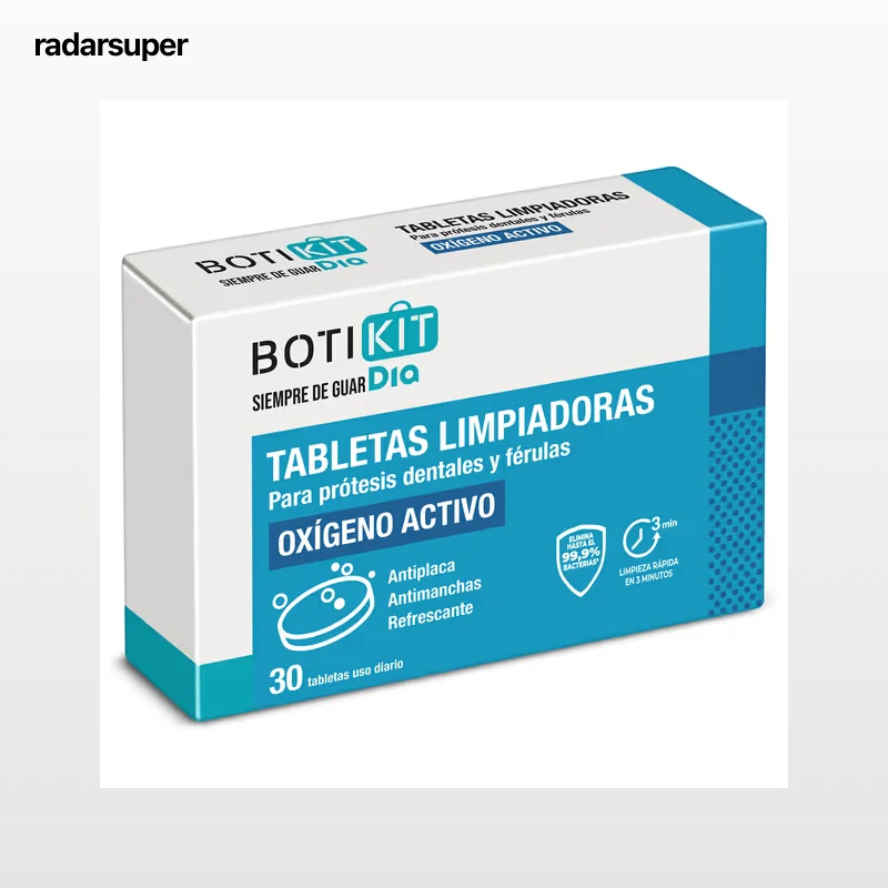 Tabletas limpiadoras para prótesis dentales Dia Botikit 30 unidades