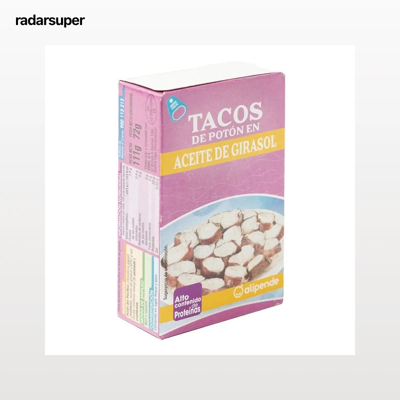 Tacos de potón aceite de girasol Alipende 72g