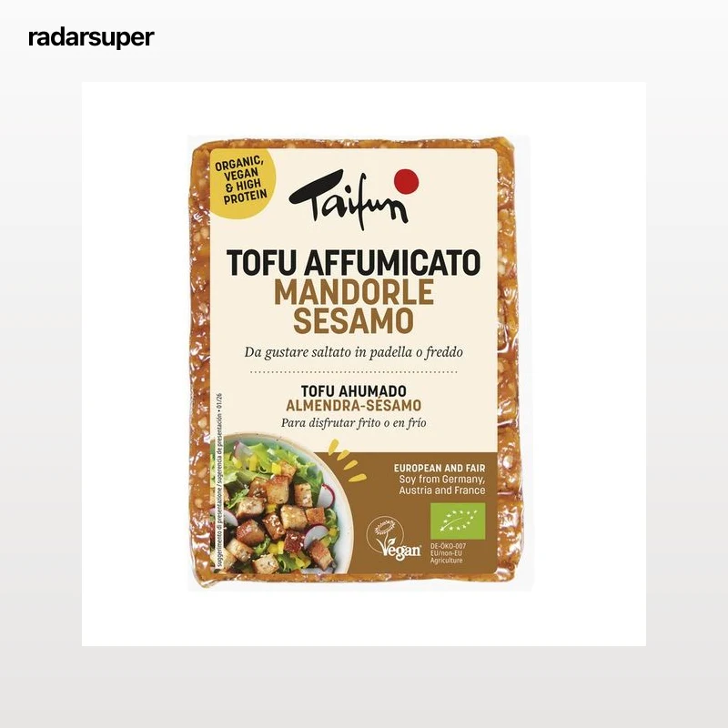 TAIFUN Tofu ahumado con almendra y sesamo, para tomar frito o frío 200 g.