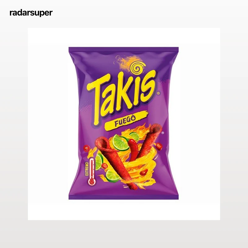 TAKIS Rollitos de maíz crujientes sabor lima picante 130 g.