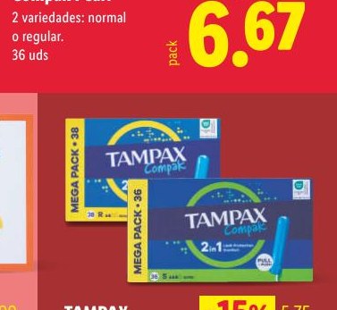 TAMPAX Compak 2 variedades: super o regular