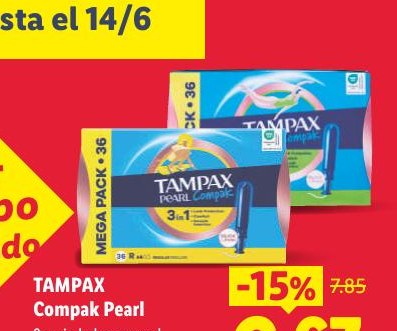 TAMPAX Compak Pearl 2 variedades: normal o regular