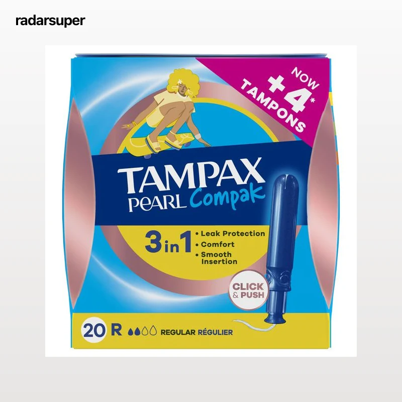 Tampon con aplicador pearl compak Tampax 20 unidades regular