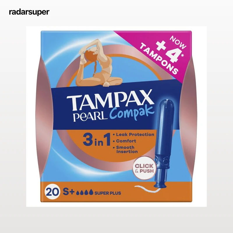 Tampón con aplicador pearl compak Tampax super plus 20 unidades