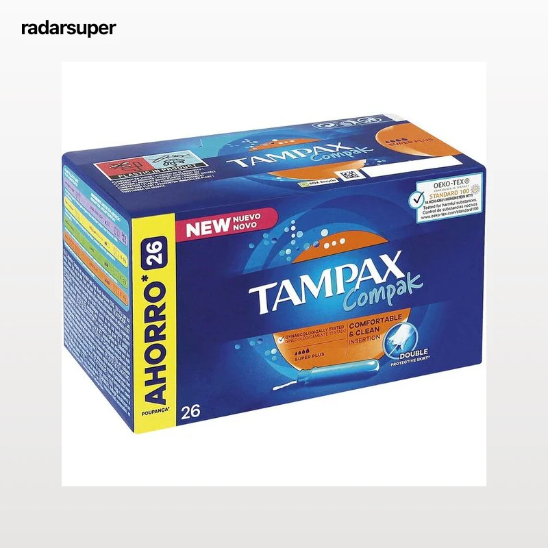 Tampón con aplicador Tampax Compak 26 uds Super Plus