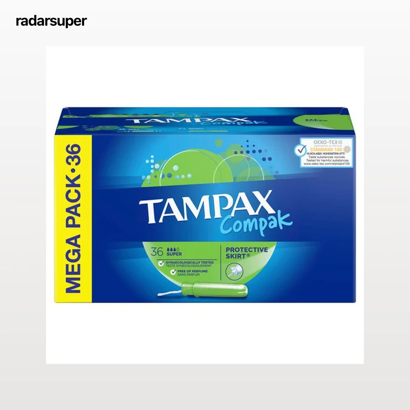 Tampón con aplicador Tampax Compak 36 uds super