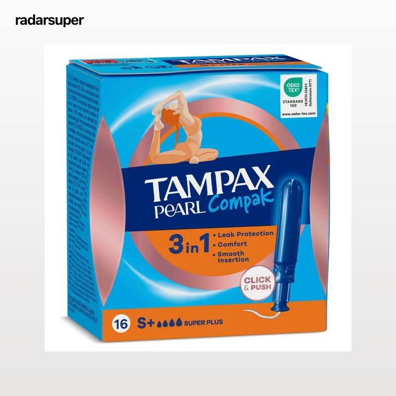 Tampón pearl compak super plus Tampax 16 unidades