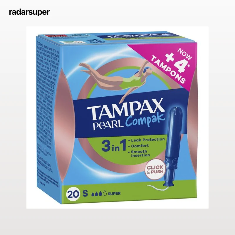 Tampón Tampax Pearl Compak Super Con Aplicador 20 Unidades