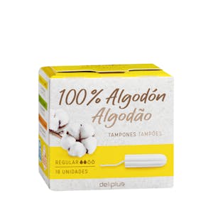 Tampones 100% algodón regular Deliplus sin aplicador