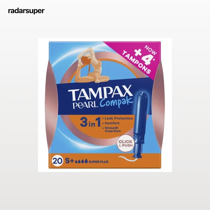 Tampones super plus con aplicador Pearl Compak Tampax 20 ud.