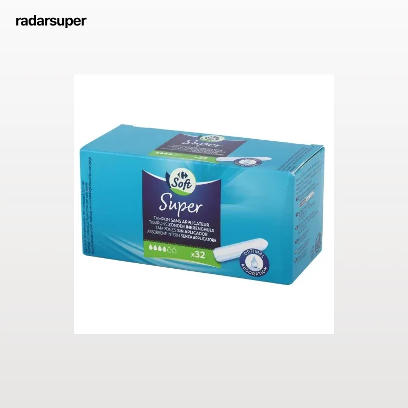 Tampones super sin aplicador Soft Carrefour 32 ud.
