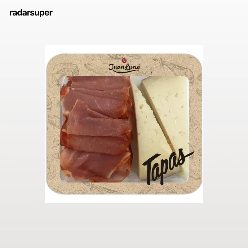 Tapas de queso de mezcla ibérico curado y lomo curado Juan Luna 90 g.