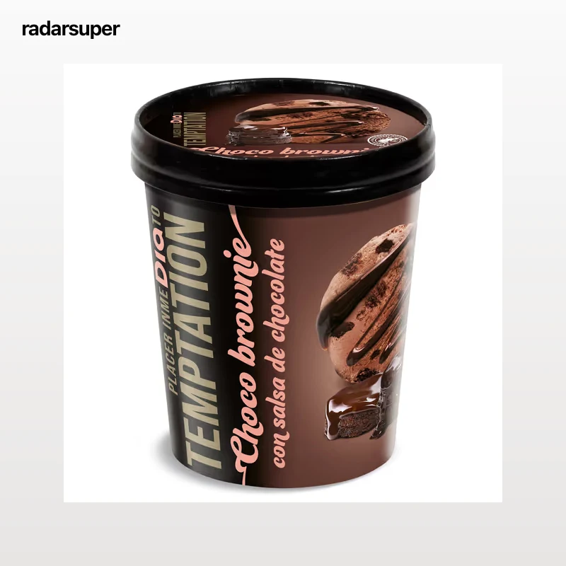 Tarrina de choco brownie con salsa chocolate Dia Temptation 350 g