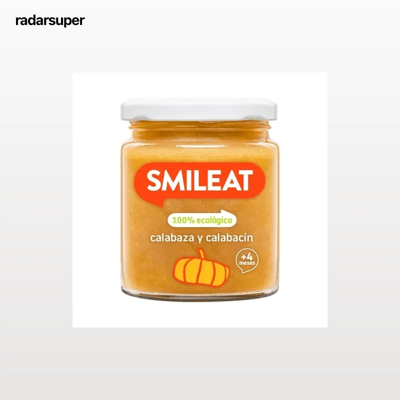 Tarrito de calabaza y calabacín desde 4 meses ecológico Smileat sin gluten 230 g.