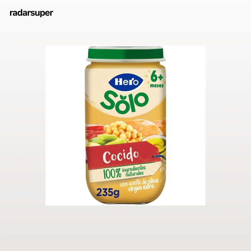 Tarrito de cocido desde 6 meses Hero Solo sin gluten 235 g.