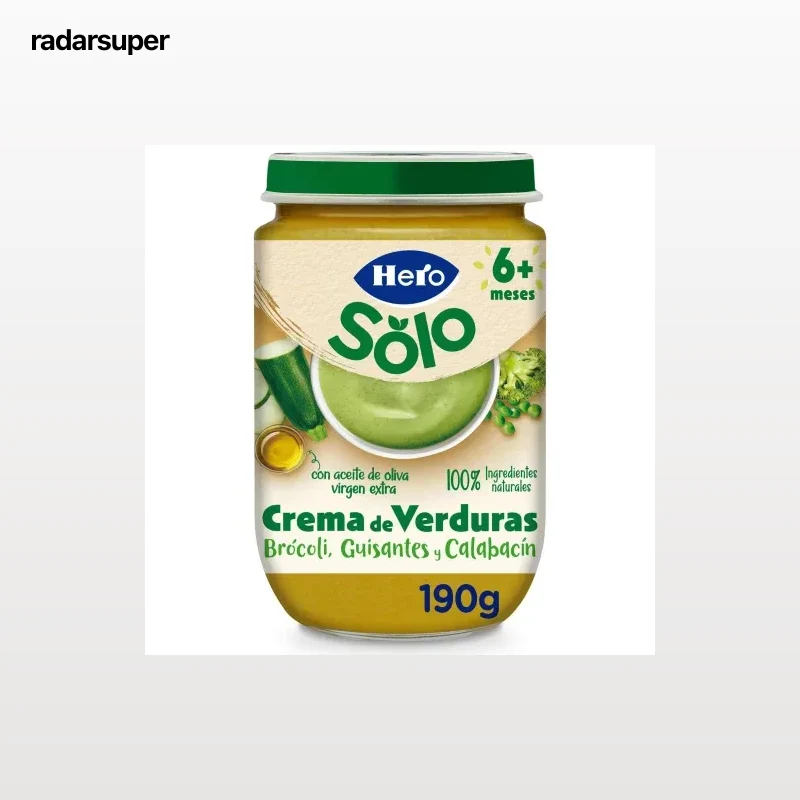 Tarrito de crema de verduras desde 6 meses Hero Solo sin gluten 190 g.
