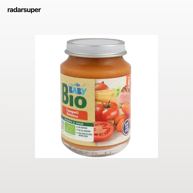 Tarrito de espagueti boloñesa desde 8 meses ecológico My Carrefour Baby Bio 200 g