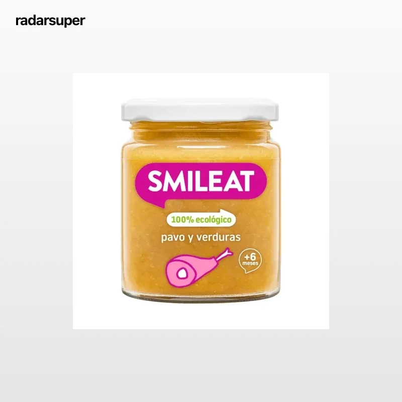 Tarrito de pavo con verduras desde 6 meses ecológico Smileat sin gluten 230 g.