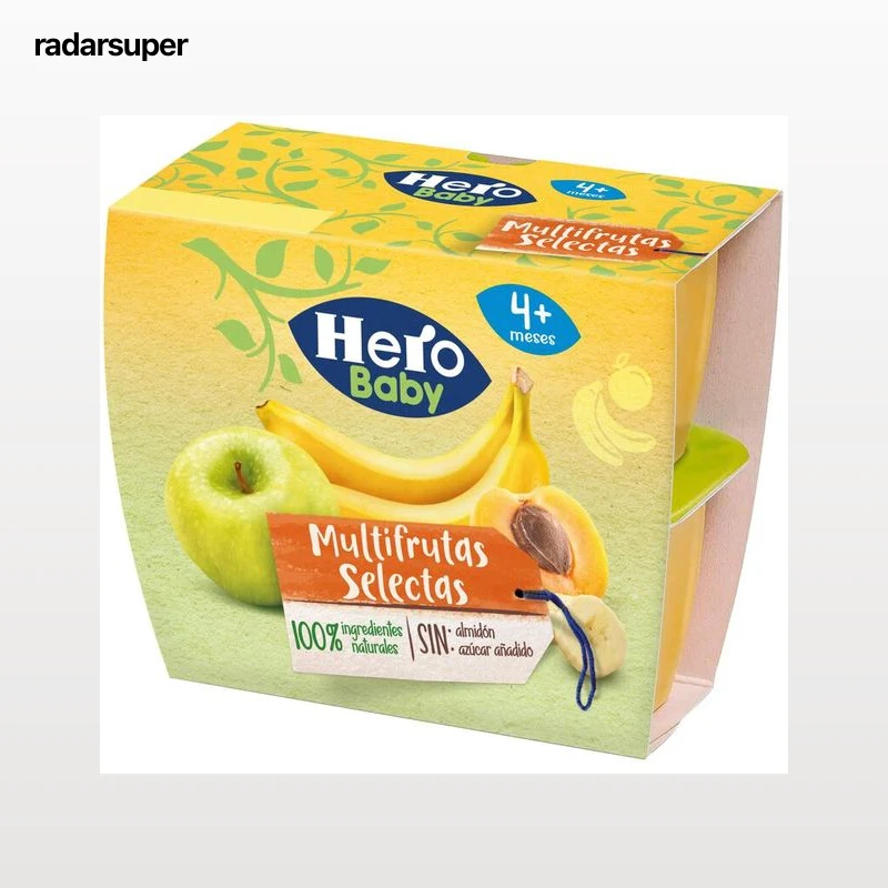 Tarro Hero Solo multifruta desde 4meses pack 4 100g