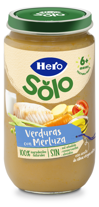 Tarro Hero Solo verdura merluza desde 8meses 235g