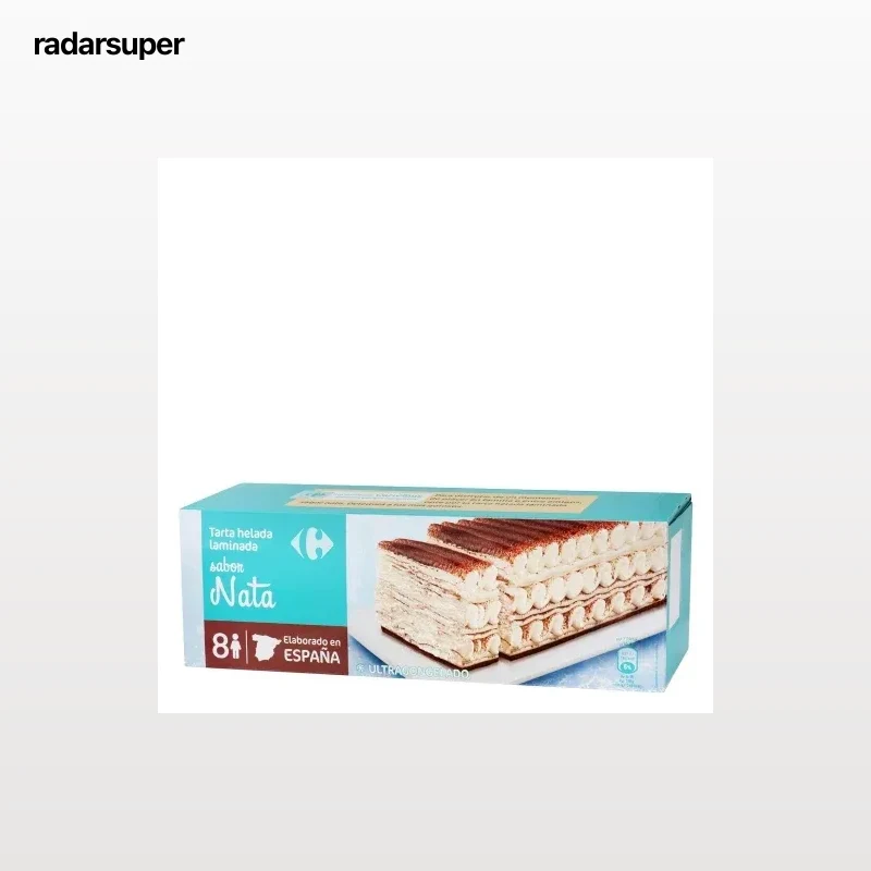 Tarta helada laminada de nata Carrefour 525 g.