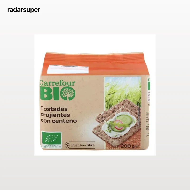 Tartines crujientes de centeno ecológicos Carrefour Bio 200 g.