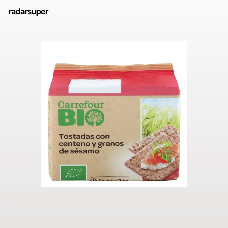 Tartines crujientes de centeno y sésamo ecológicos Carrefour Bio 200 g.