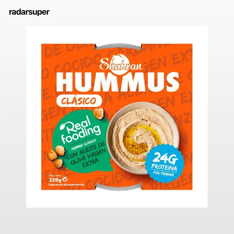 TASTE SHUKRAN Hummus tradicional, elaborado con aceite de oliva 220 g.