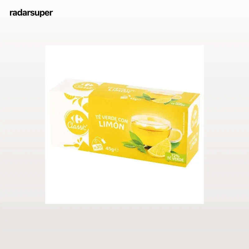 Té verde con limón en bolsitas Carrefour Classic 30 ud.