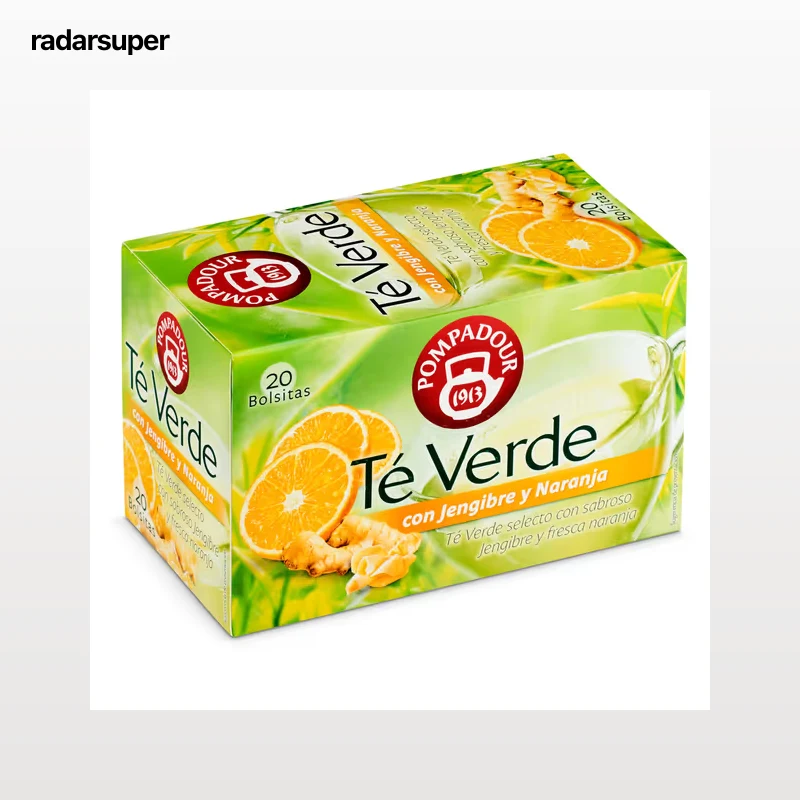 Té verde con jengibre y naranja Pompadour 20 unidades