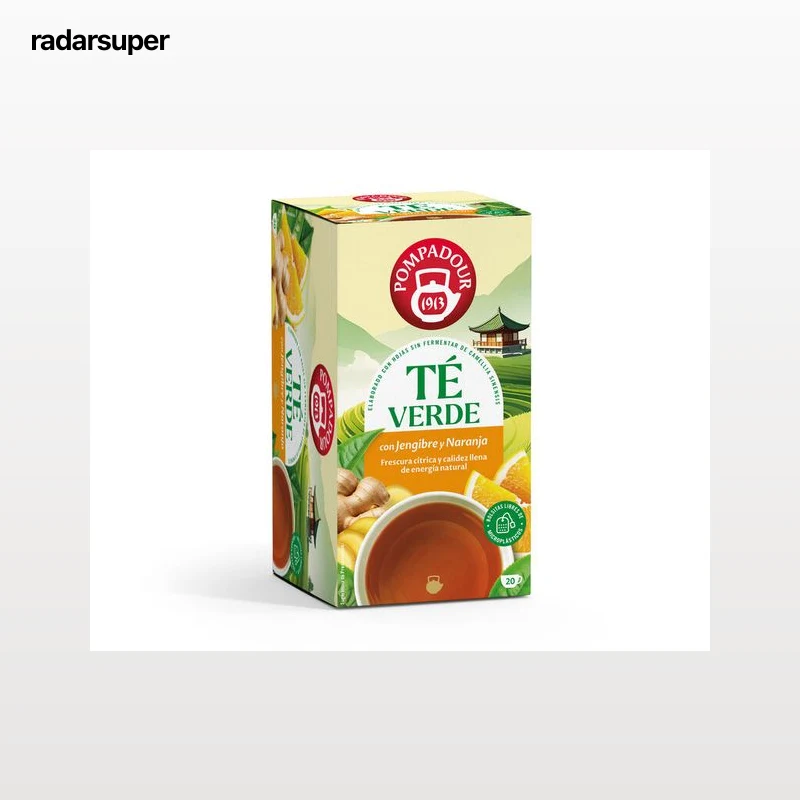 Té verde Pompadour 20u jengibre con naranja
