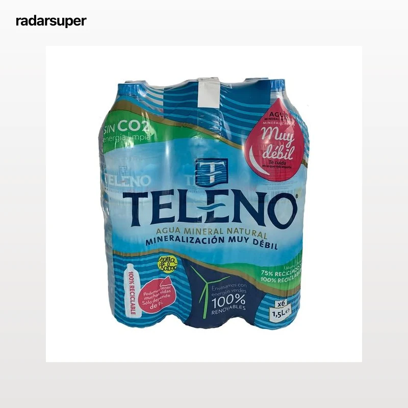 TELENO Agua mineral pack de 6 uds. x 1,5 l.